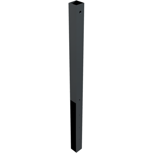 Ornamental bollard | square steel tube 70 x 70 mm | series 4073B | stationary, for casting in concretewith ground anchor, total length approx. 1300 mm